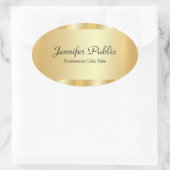 Aangepaste Gold Elegant Script Glamor Sjabloon Ovale Sticker (Tas)
