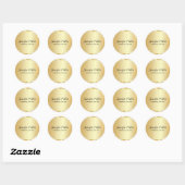 Aangepaste Gold Elegant Script Glamor Sjabloon Ronde Sticker (Vel)