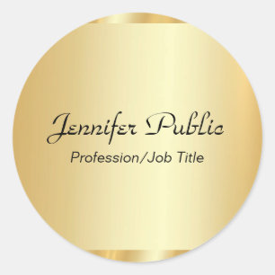 Aangepaste Gold Elegant Script Glamor Sjabloon Ronde Sticker