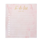 Aangepaste Gold- en Blush roze marmer-to-Do-lijst Notitieblok (Voorkant)