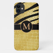 Aangepaste Gold- en zwarte dierlijke afdrukken Case-Mate iPhone Case (Achterkant)