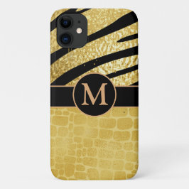 Aangepaste Gold- en zwarte dierlijke afdrukken Case-Mate iPhone Case