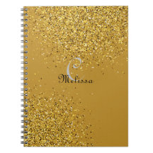 Aangepaste Gold Faux Glitter Monogram Naam