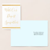 Aangepaste Gold Foil Condolences Kaart (Display)