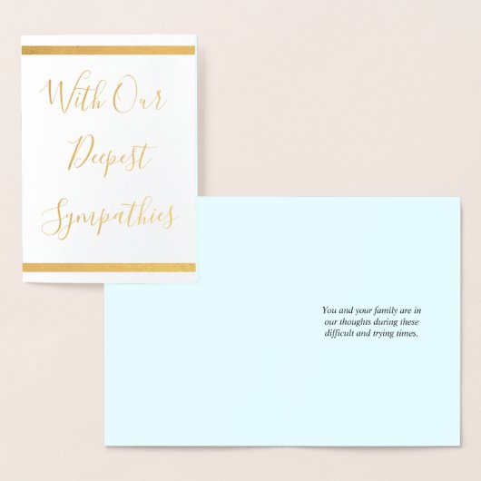 Aangepaste Gold Foil Condolences Kaart (Display)