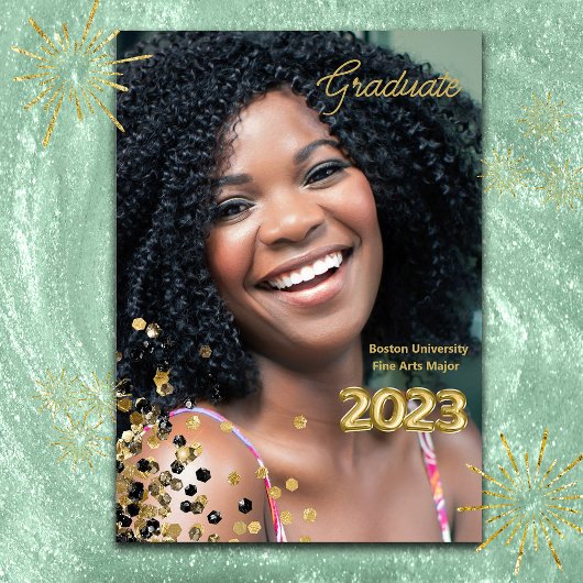 Aangepaste Gold Glitter Afstuderen Foto Aankondiging
