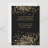 Aangepaste Gold Glitter Afstuderen Foto Aankondiging (Achterkant)