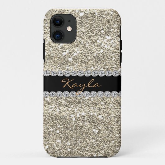 Aangepaste GOLD GLITTER Bling I TELEFOON 5 Case-Mate iPhone Case (Achterkant)