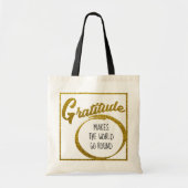 Aangepaste Gold Glitter Gratitude Typografie Herbr Tote Bag (Voorkant)