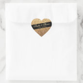Aangepaste Gold Glitter Hart Sticker (Tas)