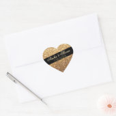 Aangepaste Gold Glitter Hart Sticker (Envelop)