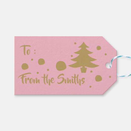 Aangepaste Gold-kerstcadeaulabels Cadeaulabel (Voorkant (Horizontaal))