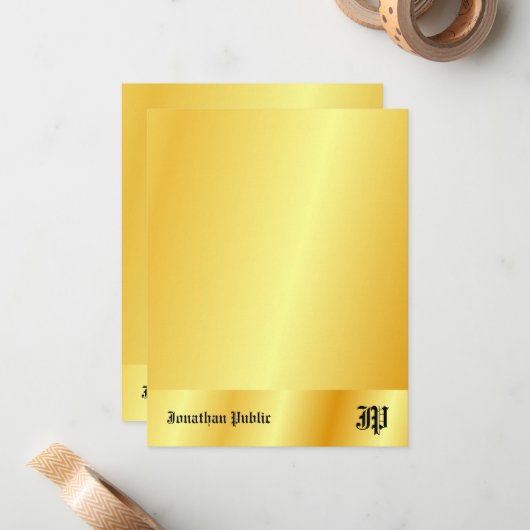 Aangepaste Gold Kijk Calligraphy Monogram Sjabloon (Voorkant / Achterkant in situ)