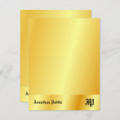 Aangepaste Gold Kijk Calligraphy Monogram Sjabloon (Voorkant / Achterkant)