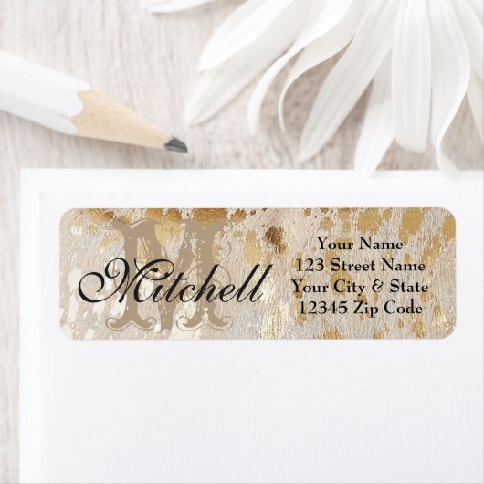 Aangepaste Gold koeienhuid-retouradreslabels Etiket (Insitu)