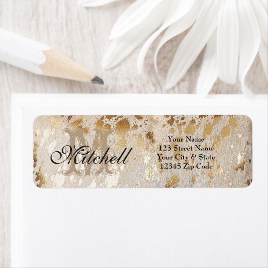 Aangepaste Gold koeienhuid-retouradreslabels Etiket (Insitu)