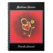 Aangepaste Gold Lock en Key Custom Text Notitieboek (Voorkant)