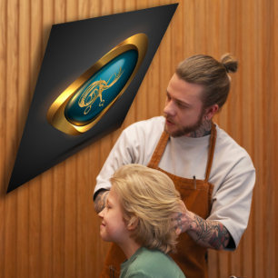 Aangepaste Gold-Logo-hairdresser Professional Vierkante Visitekaartje
