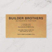 Aangepaste Gold Logo Professional-metalen construc Visitekaartje (Achterkant)