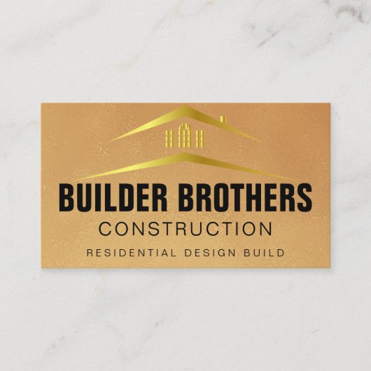 Aangepaste Gold Logo Professional-metalen construc Visitekaartje (Voorkant)