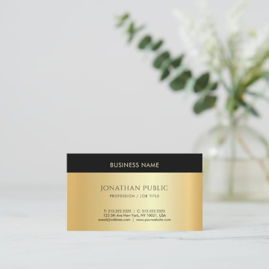 Aangepaste Gold-look - Aangepaste minimalistische  Visitekaartje (Staand voorkant)