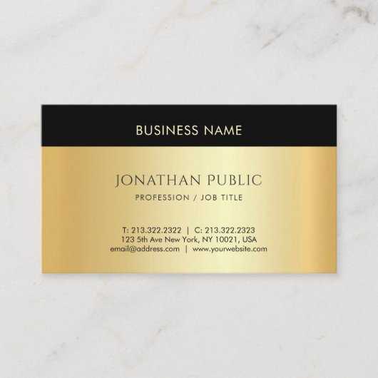 Aangepaste Gold-look - Aangepaste minimalistische  Visitekaartje (Voorkant)