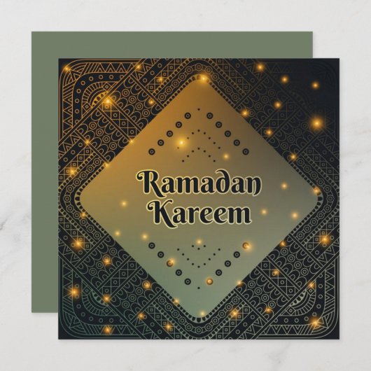 Aangepaste Gold Mandala Ramadan kareem Holiday Car Feestdagenkaart (Voorkant / Achterkant)