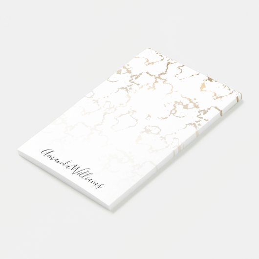 Aangepaste Gold Marble Post-it® Notes (Schuin)
