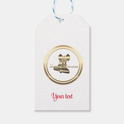 Aangepaste Gold Merry-kerst Cadeaulabel (Voorkant)