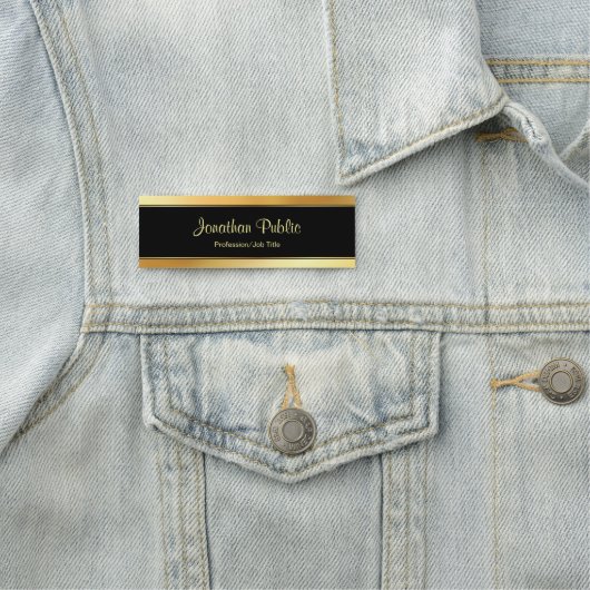 Aangepaste Gold Modern Handgeschreven Script-Sjabl Naamplaatje (In situ)