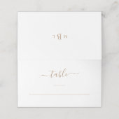 Aangepaste Gold Monogram legant Weddenschapskaart Plaatskaartje (Buitenkant ongevouwen)