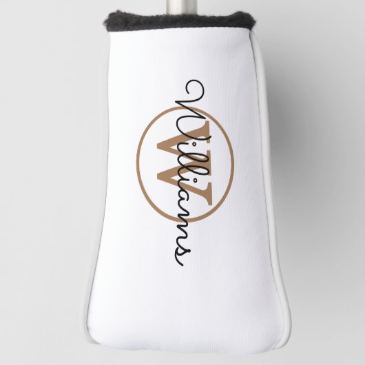 Aangepaste Gold Monogram Script Name Golfheadcover (Draai 90)