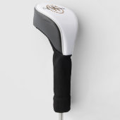 Aangepaste Gold Monogram Script Name Golfheadcover (Schuin)