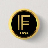 Aangepaste Gold Monogramed Letter F Ronde Button 3,2 Cm (Voorkant)