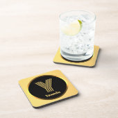 Aangepaste Gold Monogramed Letter Y Bier Onderzetter (Rechterzijde)