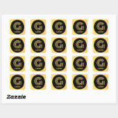 Aangepaste Gold Monogrammed Letter G Vierkante Sticker (Vel)