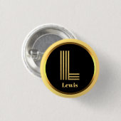 Aangepaste Gold Monogrammed Letter L Ronde Button 3,2 Cm (Voorkant /achterkant)