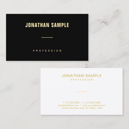 Aangepaste Gold Name Tekst Eenvoudige Sjabloon Mod Visitekaartje (Voorkant / Achterkant)