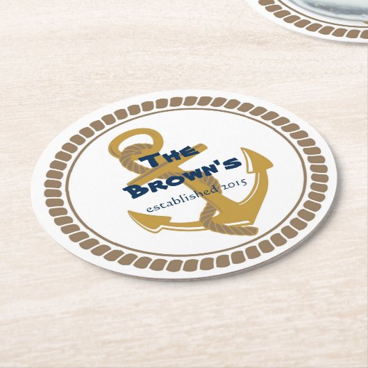 Aangepaste Gold Nautical Onderzetters (Gebogen)