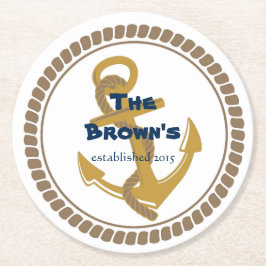 Aangepaste Gold Nautical Onderzetters