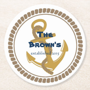 Aangepaste Gold Nautical Onderzetters