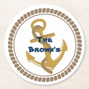 Aangepaste Gold Nautical Onderzetters