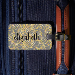 Aangepaste Gold Palm Chic Bagagelabel