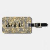 Aangepaste Gold Palm Chic Bagagelabel (Voorkant horizontaal)