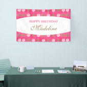 Aangepaste Gold Polka-Dot Birthday Banner (Beurs)