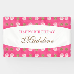 Aangepaste Gold Polka-Dot Birthday Banner