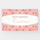 Aangepaste Gold Polka-Dot Birthday Banner (Horizontaal)