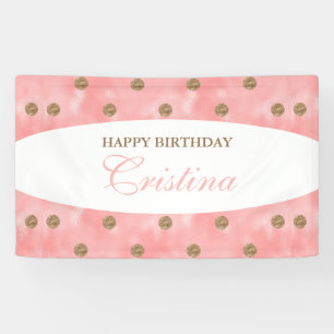 Aangepaste Gold Polka-Dot Birthday Banner