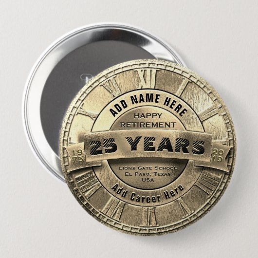 Aangepaste Gold Retirement Button (Voorkant /achterkant)