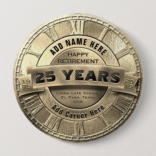 Aangepaste Gold Retirement Button (Voorkant)